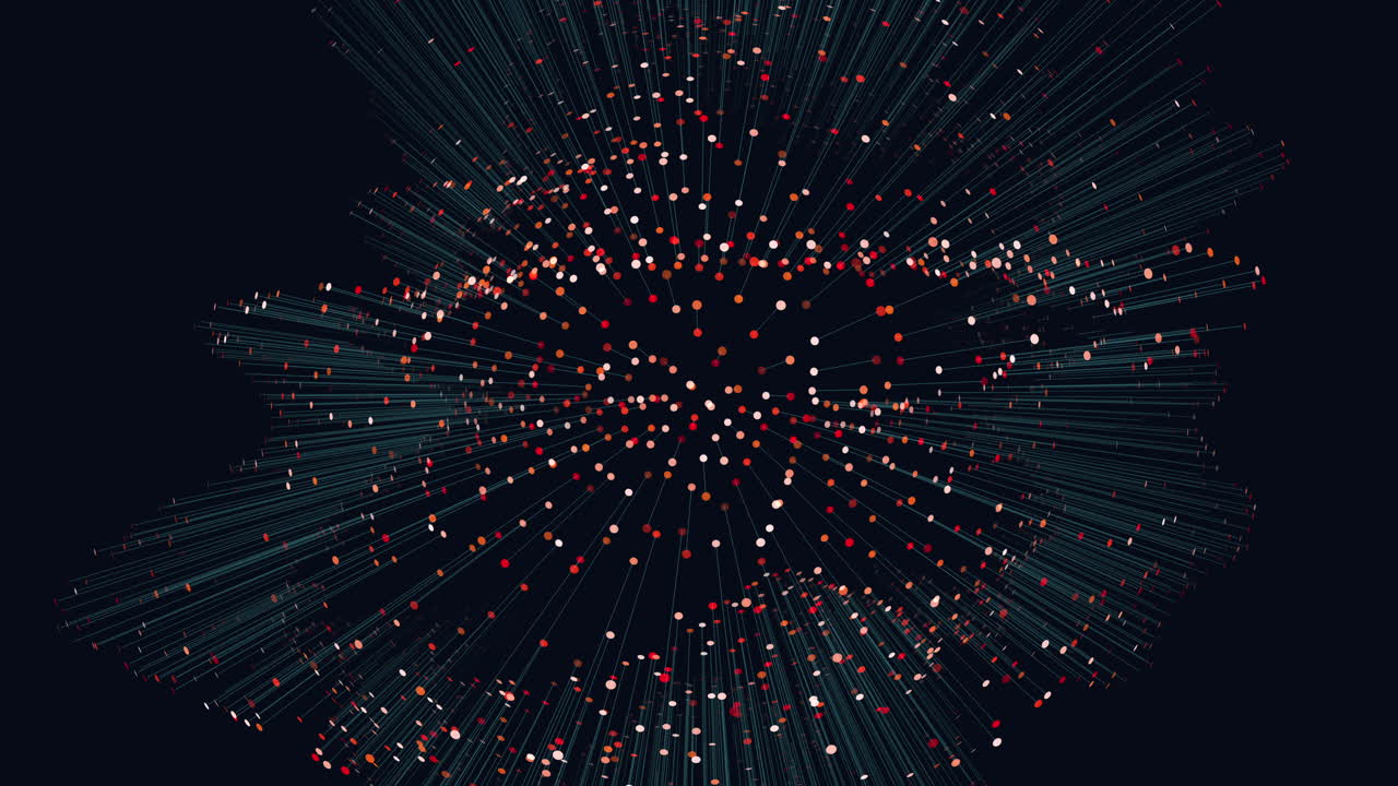 Intricate and interconnected web of lines illuminated on dark background