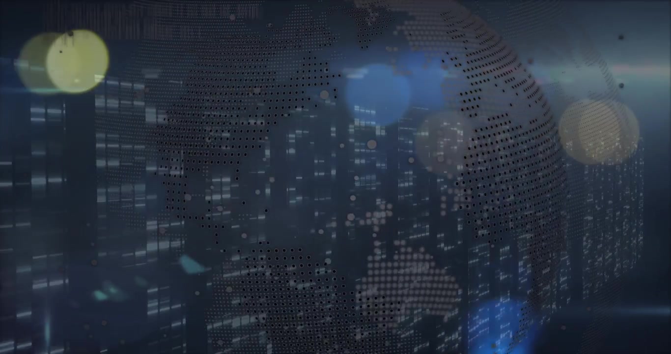 Animation of data processing over globe