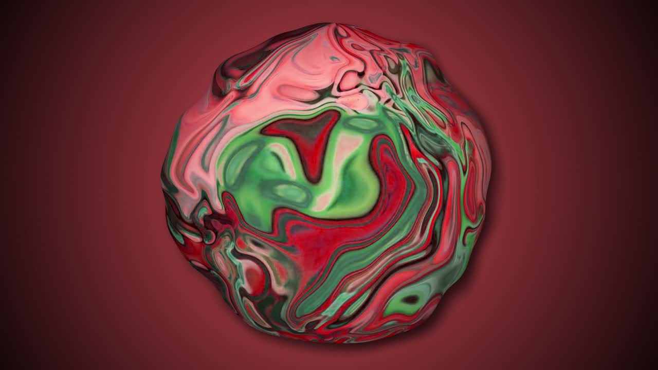 Liquid colorful distorted sphere. Abstract sphere on gradient background.