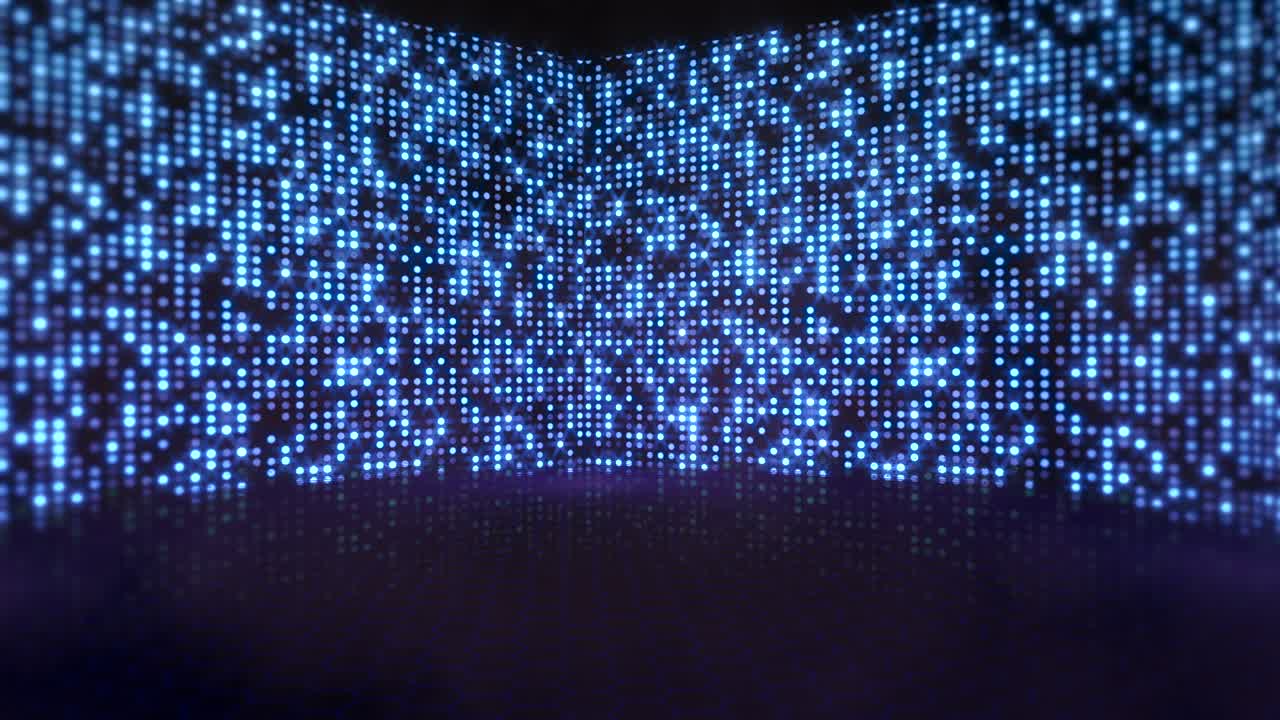 luces de discoteca azules de neón en el escenario