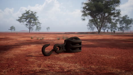 rusty hook and pulley in the australian outback