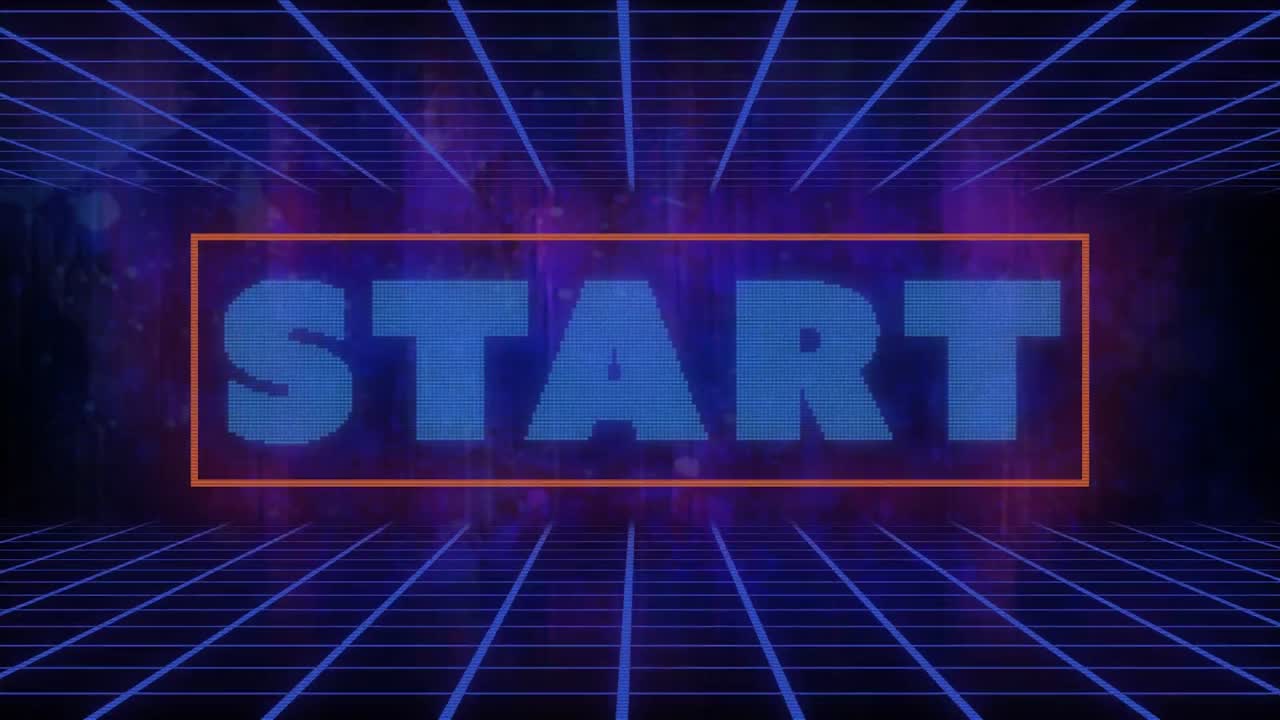 animación del texto de inicio y las formas sobre fondo negro