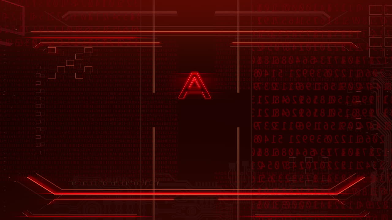 Animation intro text Black Friday and cyberpunk animation background with computer matrix numbers and grid 3
