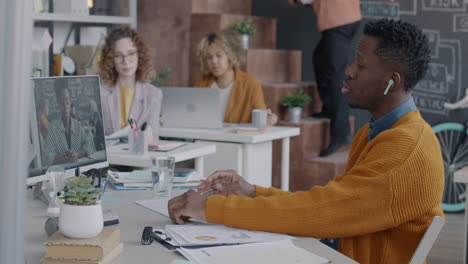 diverse team engaged in a video conference