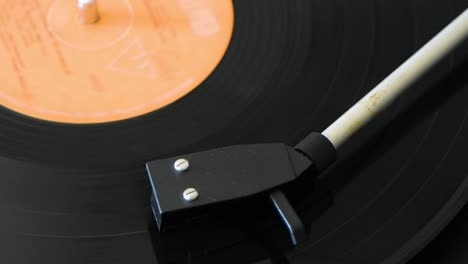 close up of retro-styled vinyl disc spinning