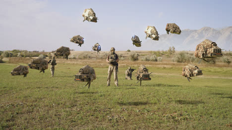 military personnel and autonomous drones