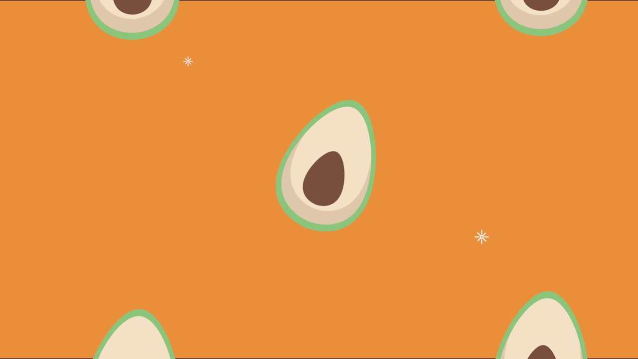 halfs avocados fresh pattern animation