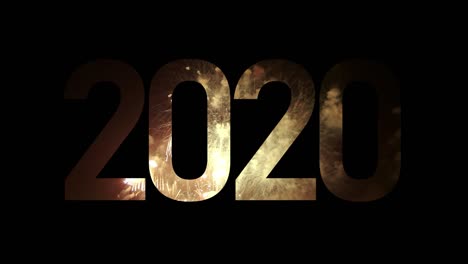 2020 happy new year with real fireworks exploding celebration frame fill and loop seamlessly abstract blur.