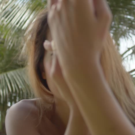 woman dancing on resort