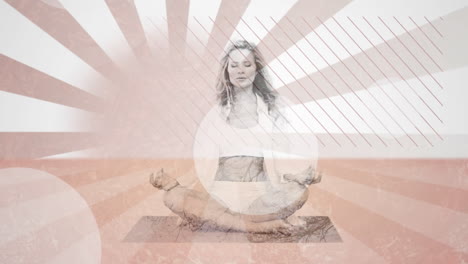 Una mujer meditando.