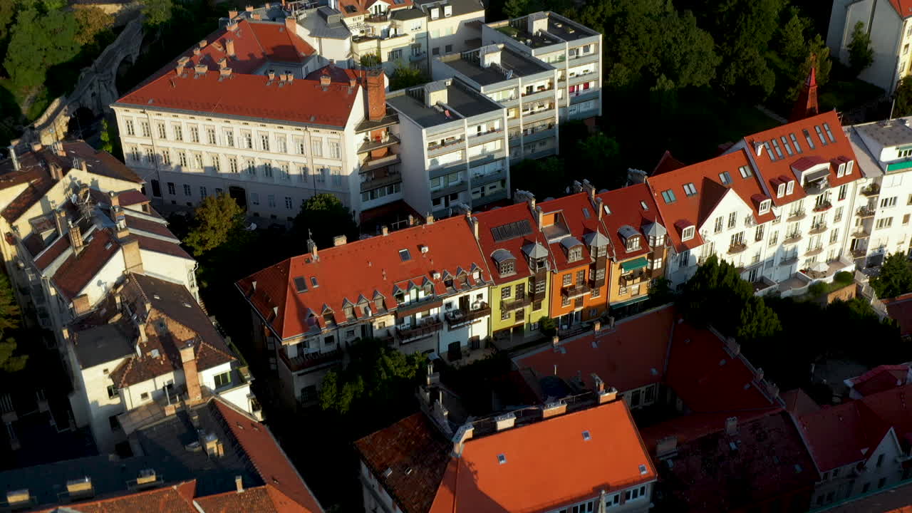 부다페스트, 헝가리 주택 및 건물의 영화 무인 항공기 영상