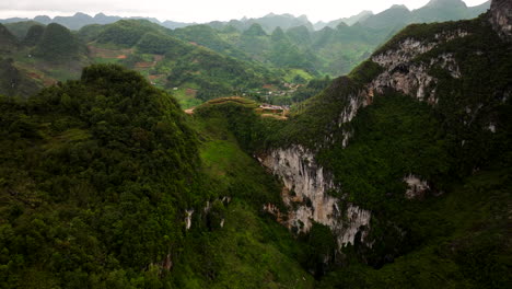 incredibly scenic karst landscape in northern vietnam along ha giang loop