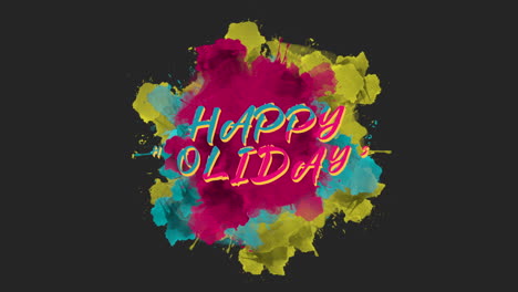 texto de introducción de animación felices fiestas sobre moda y fondo de pincel 1