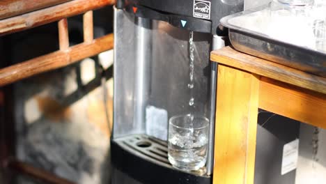 sequential filling of a glass with water