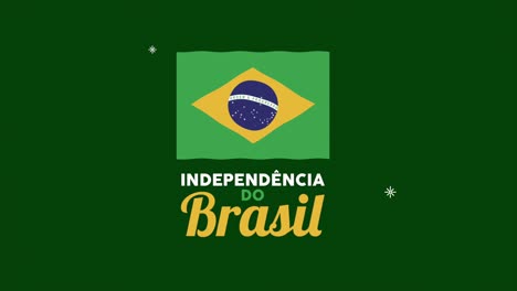 independence brazil lettering with flag animation