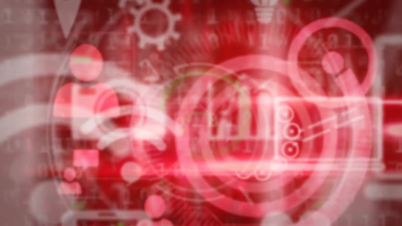 빨간색 네트워크의 애니메이션