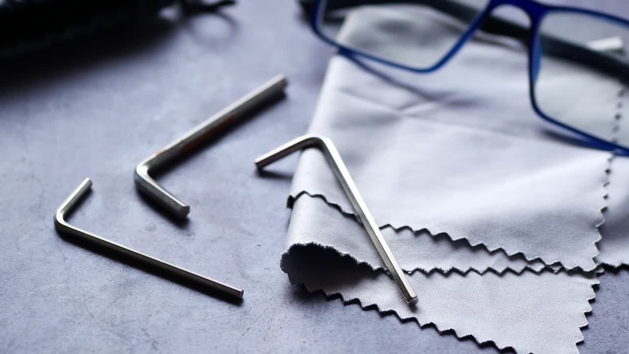 equipo de reparación de gafas con marco de gafas