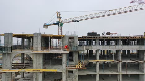 construction of a residential apartment complex. aerial view.