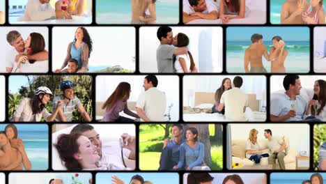 montaje de parejas en varias situaciones