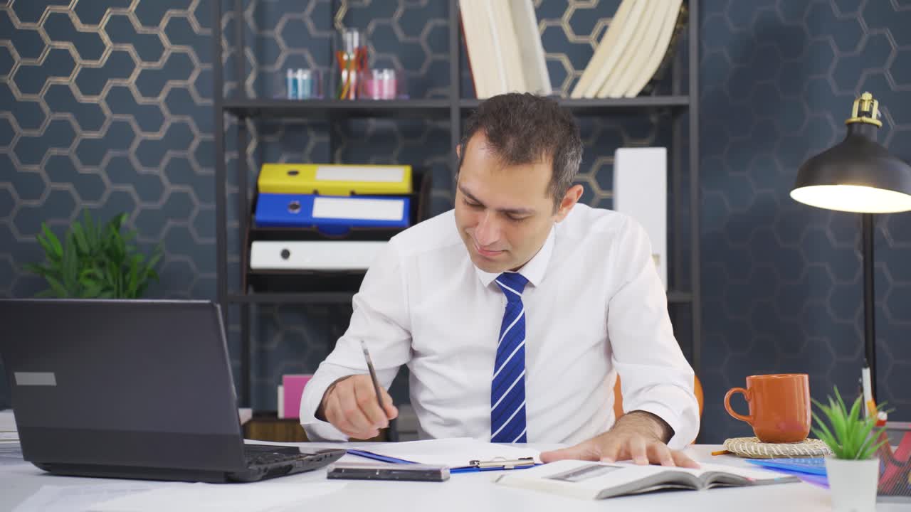 Businessman counting money looking at camera. | Premium Stock Video Footage