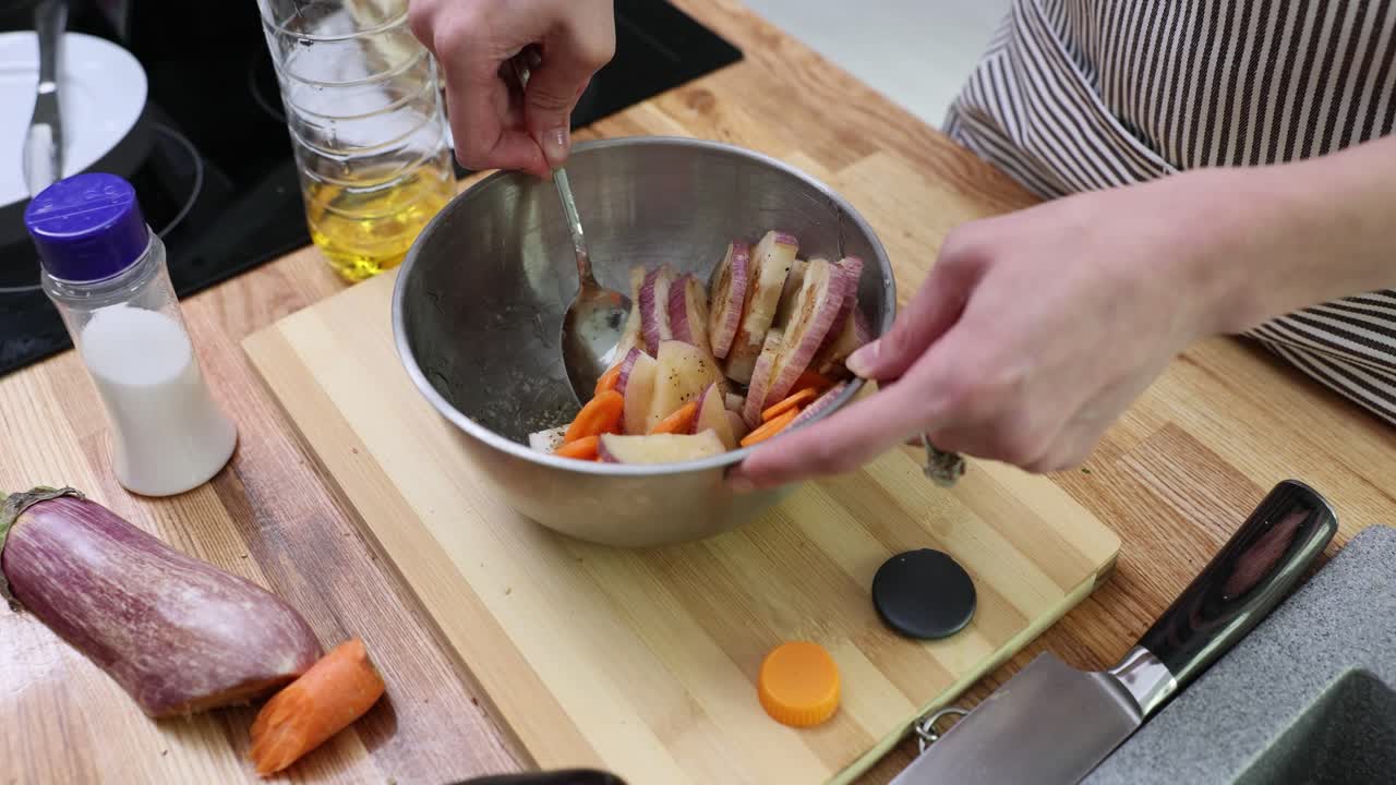 preparación de verduras para cocinar