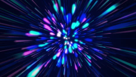 abstract neon hyperspace looping rays 4k - blue, pink, and mint