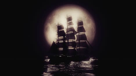 highly stylized view of a tall ship