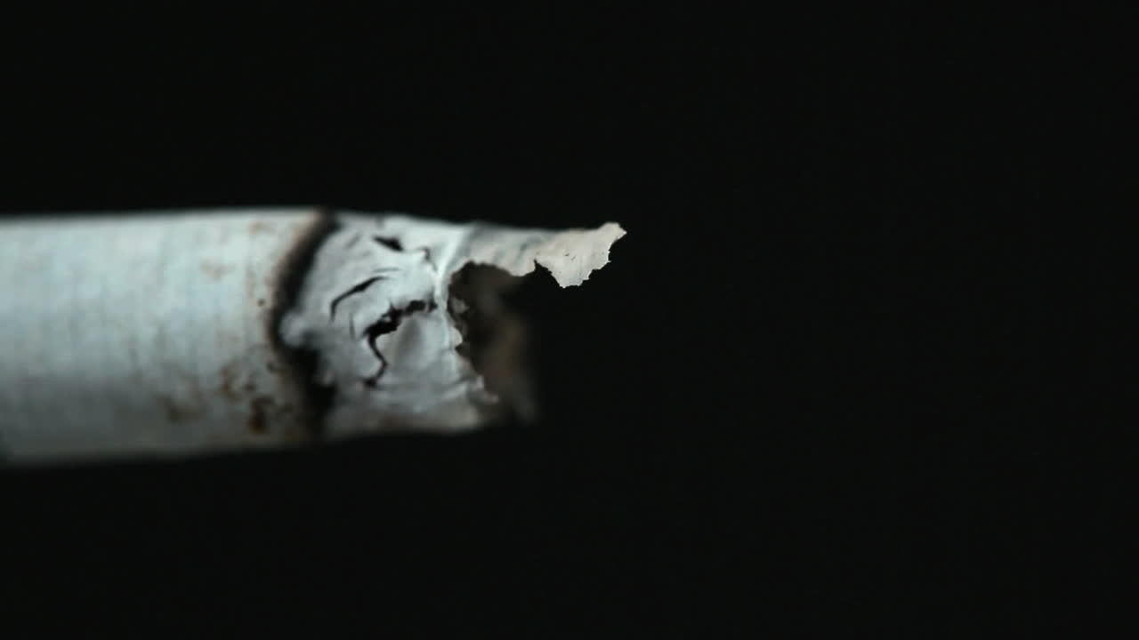 cigarrillo quemado con ceniza