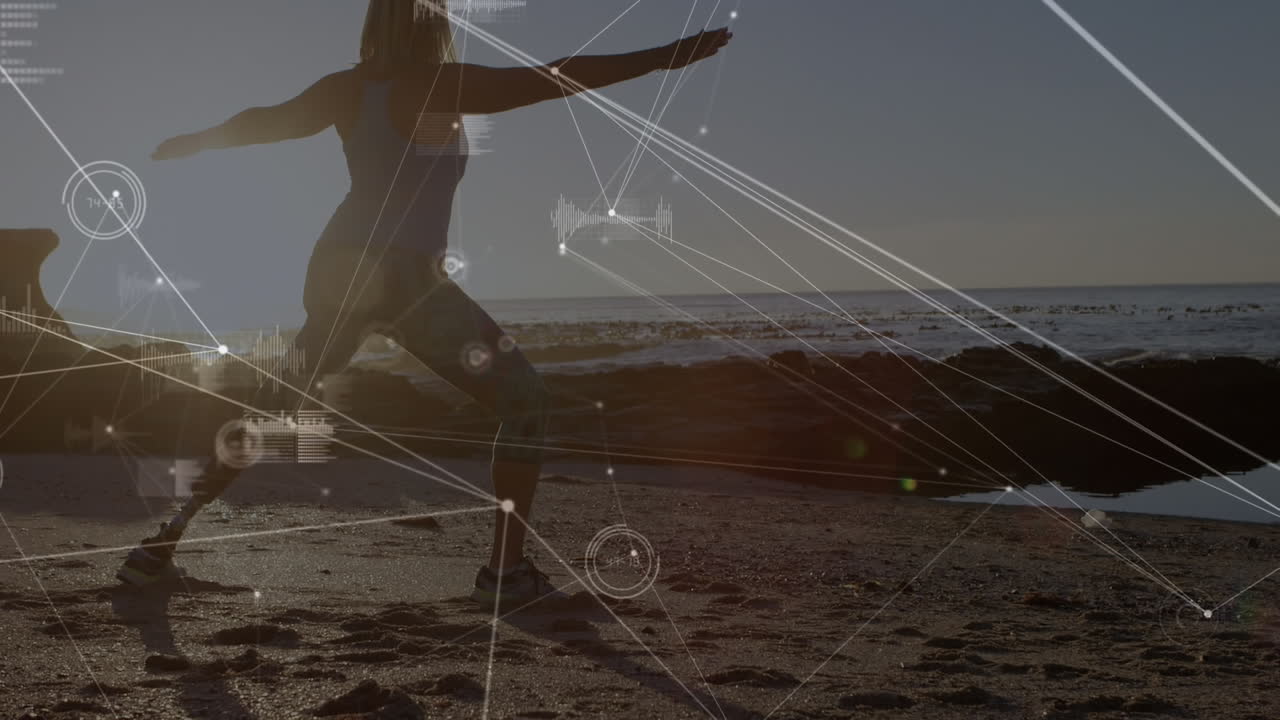 digital composite destaca el deporte global, la discapacidad y la tecnología en el procesamiento de datos.