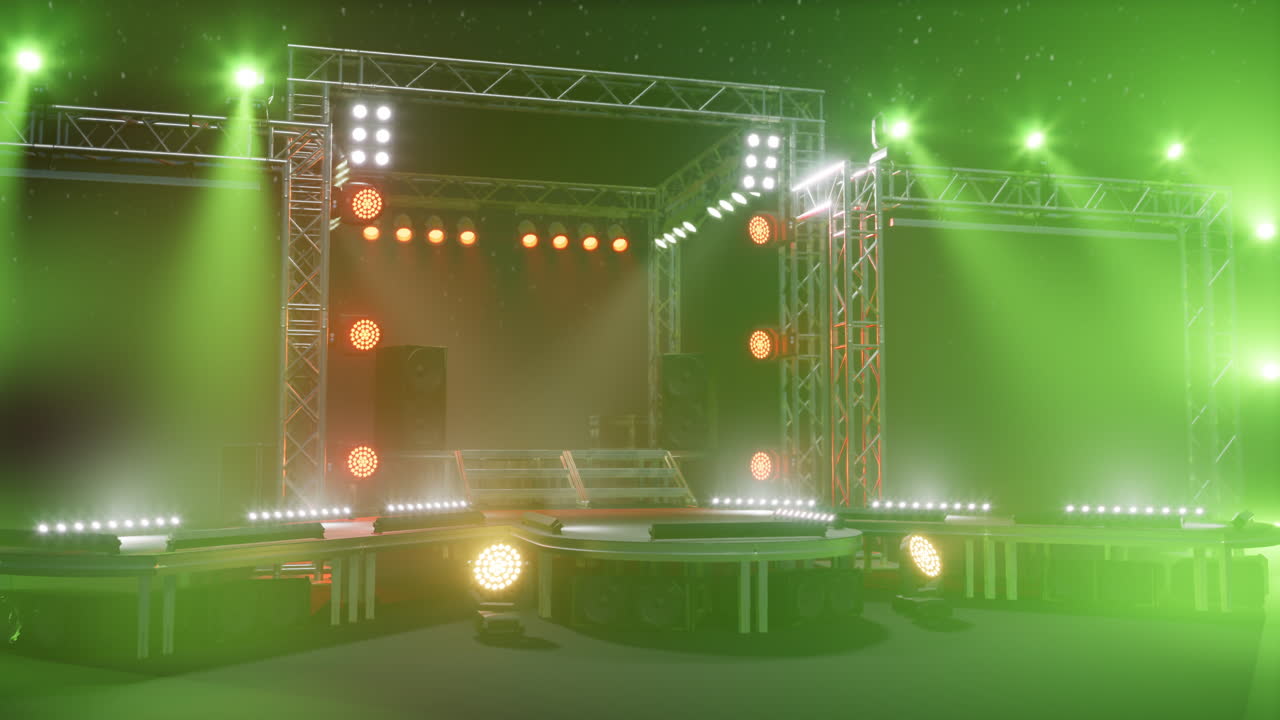 configuración del escenario del concierto con luces
