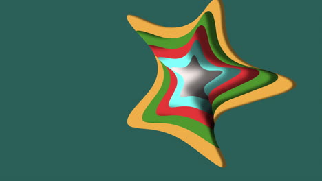 Estrella-3D-De-Rayas-Vibrantes,-Un-Símbolo-Cautivador-De-Color-Y-Diseño.