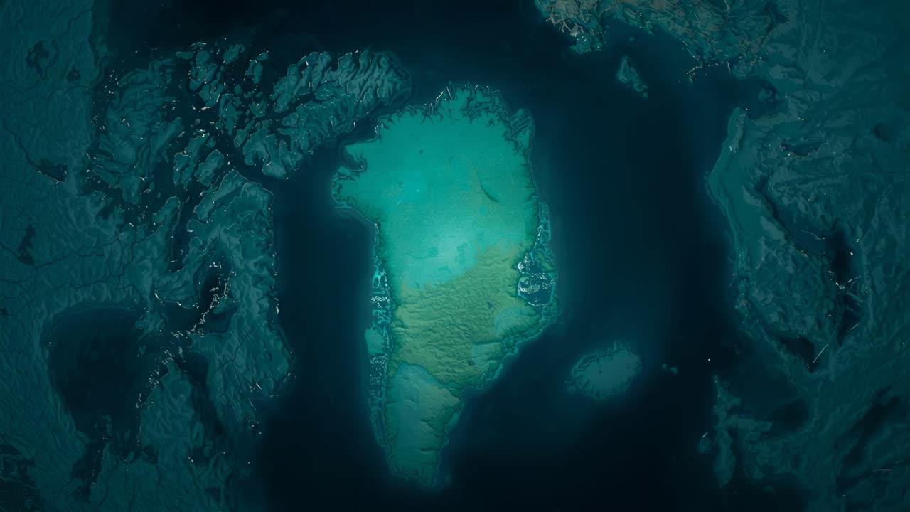 Starting slow inward zoom aerial camera revealing teardrop island in basin, showing shallow lagoons