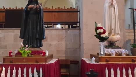 statue of san gabriele dell'addolorata and madonna in san giovanni in venere abbey