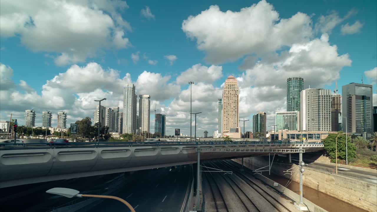 el horizonte del atardecer de tel aviv el lapso de tiempo