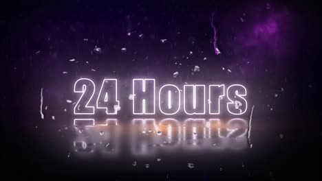 „24-Stunden“-Neonlichtschild-Durch-Einen-Sturm-Mit-Flackernden-Lichtern-Sichtbar