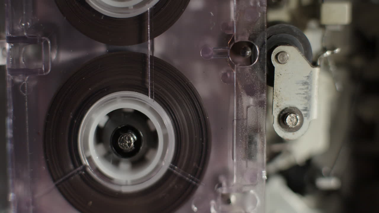 carrete de cassette de grabadora de microcassette con rodillo de arrastre