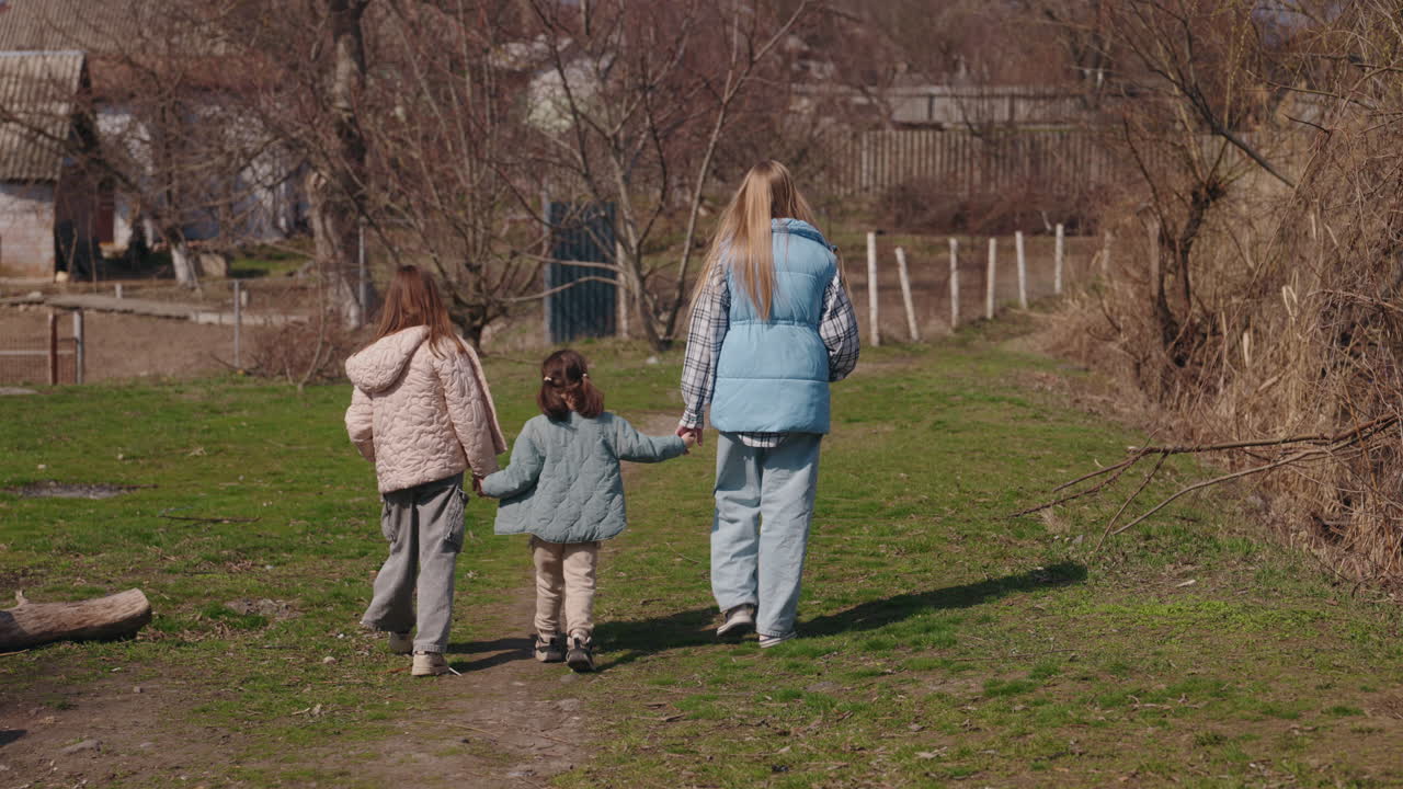 Family Walk in Countryside