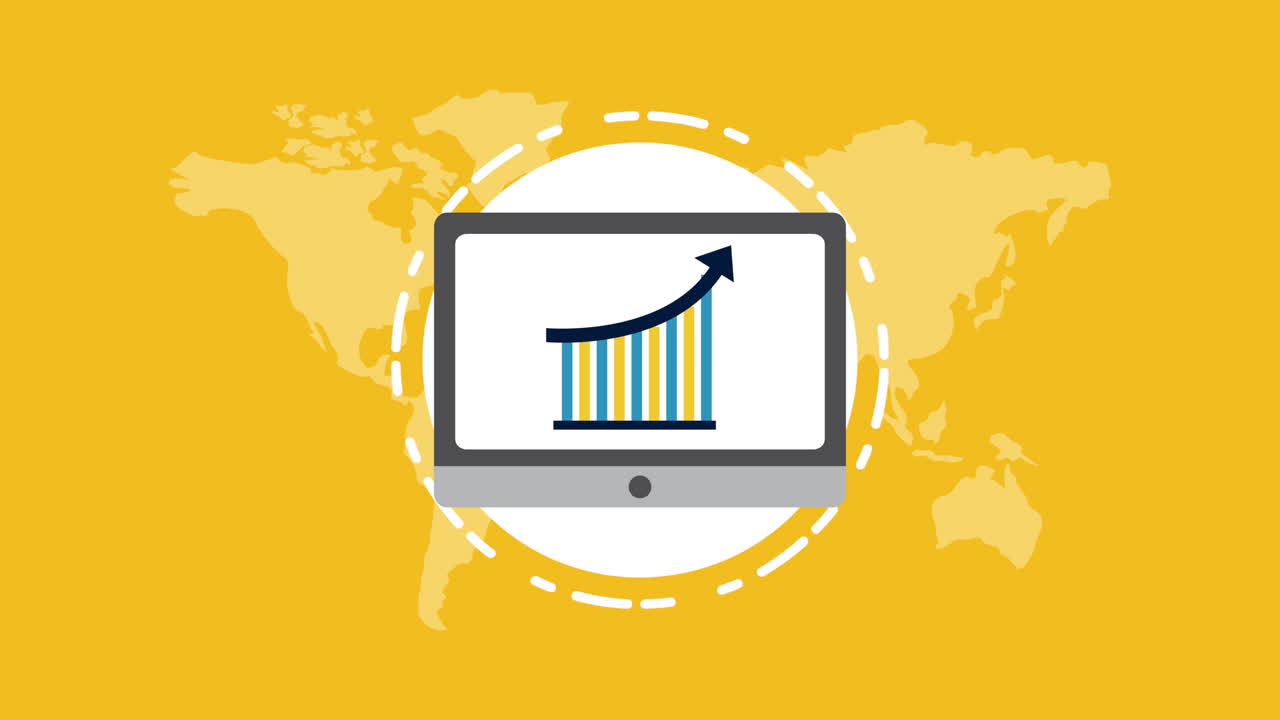 barras de estadísticas en la animación de la tableta