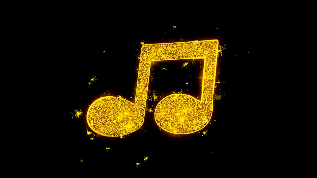 음악 악드 아이콘은 검은 바탕에 입자를 불꽃으로 만니다.