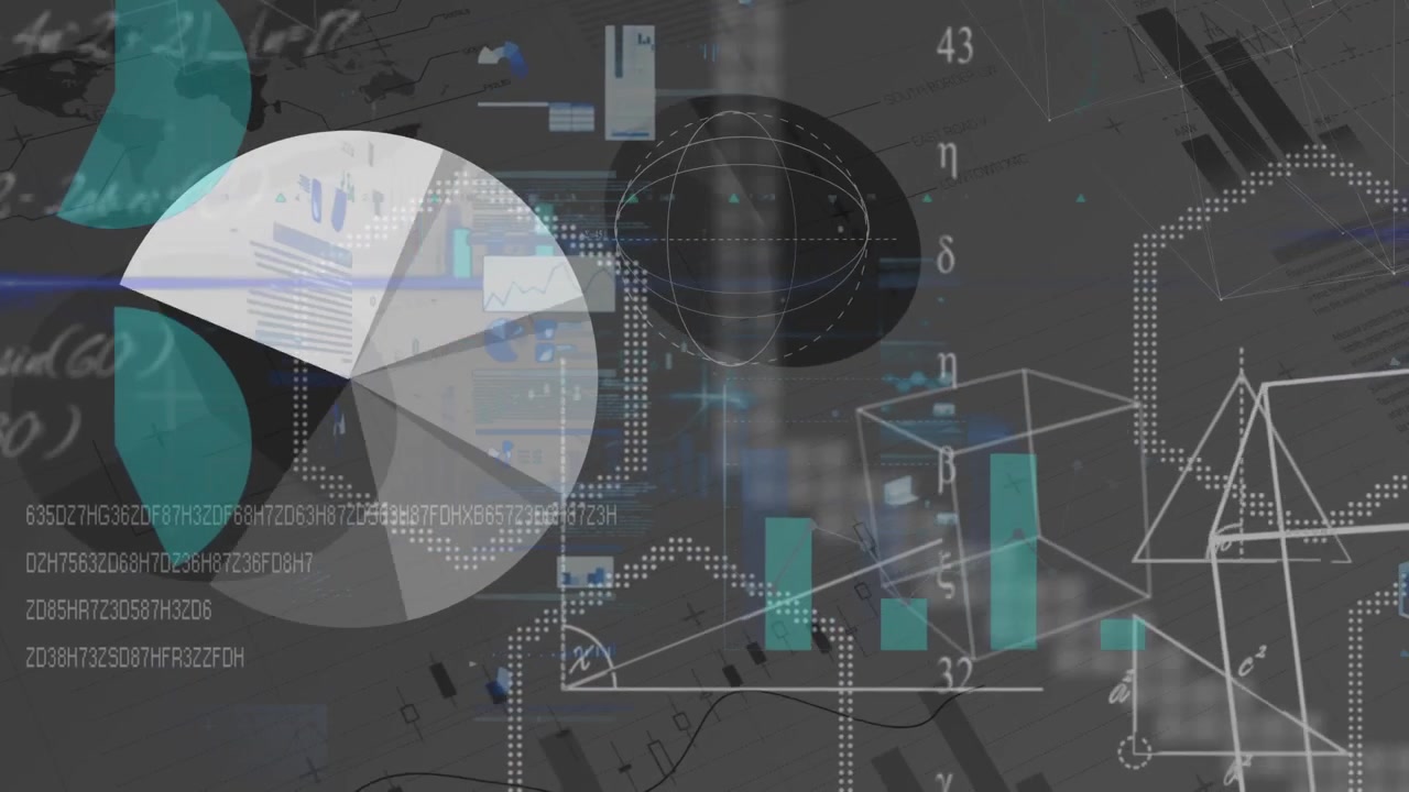 Animation of data processing on white background