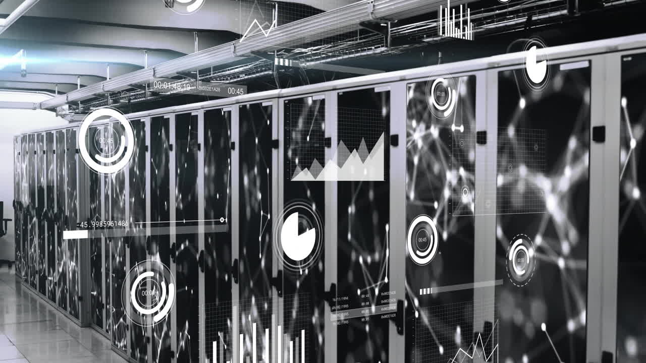 Animation of digital data processing over computer servers