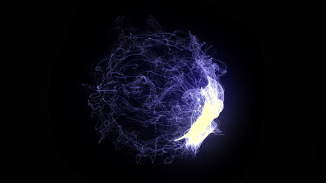 abstract glowing particle sphere