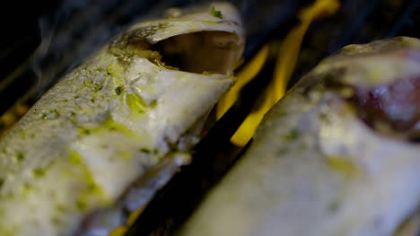 cook grilling fish in kitchen 8