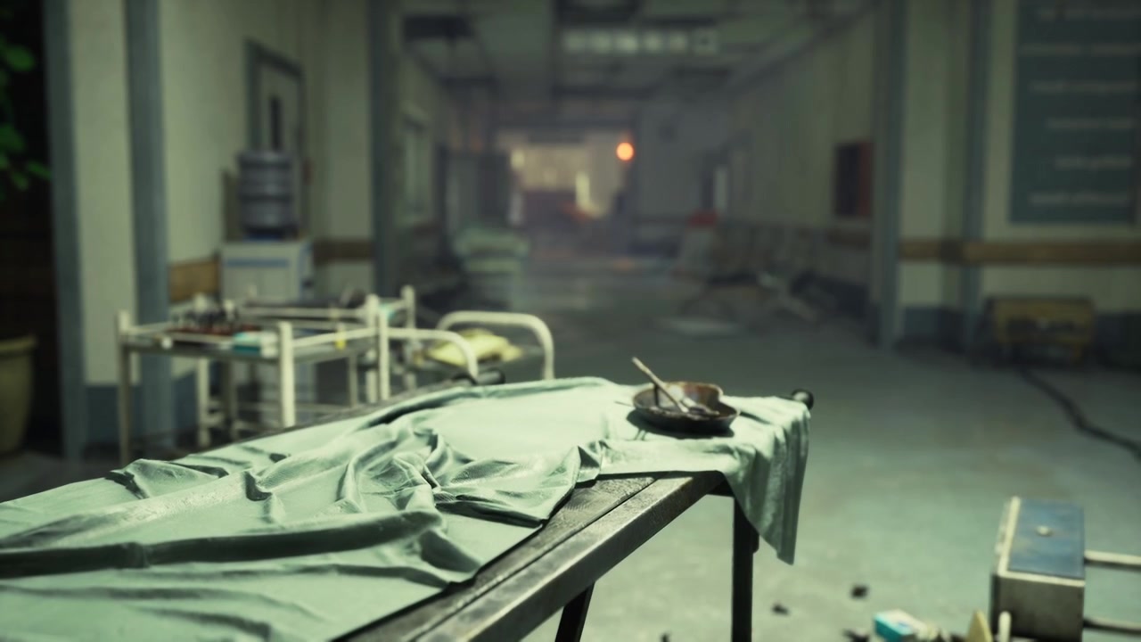 Quiet surgical environment suggests departure and unsettling ambiance