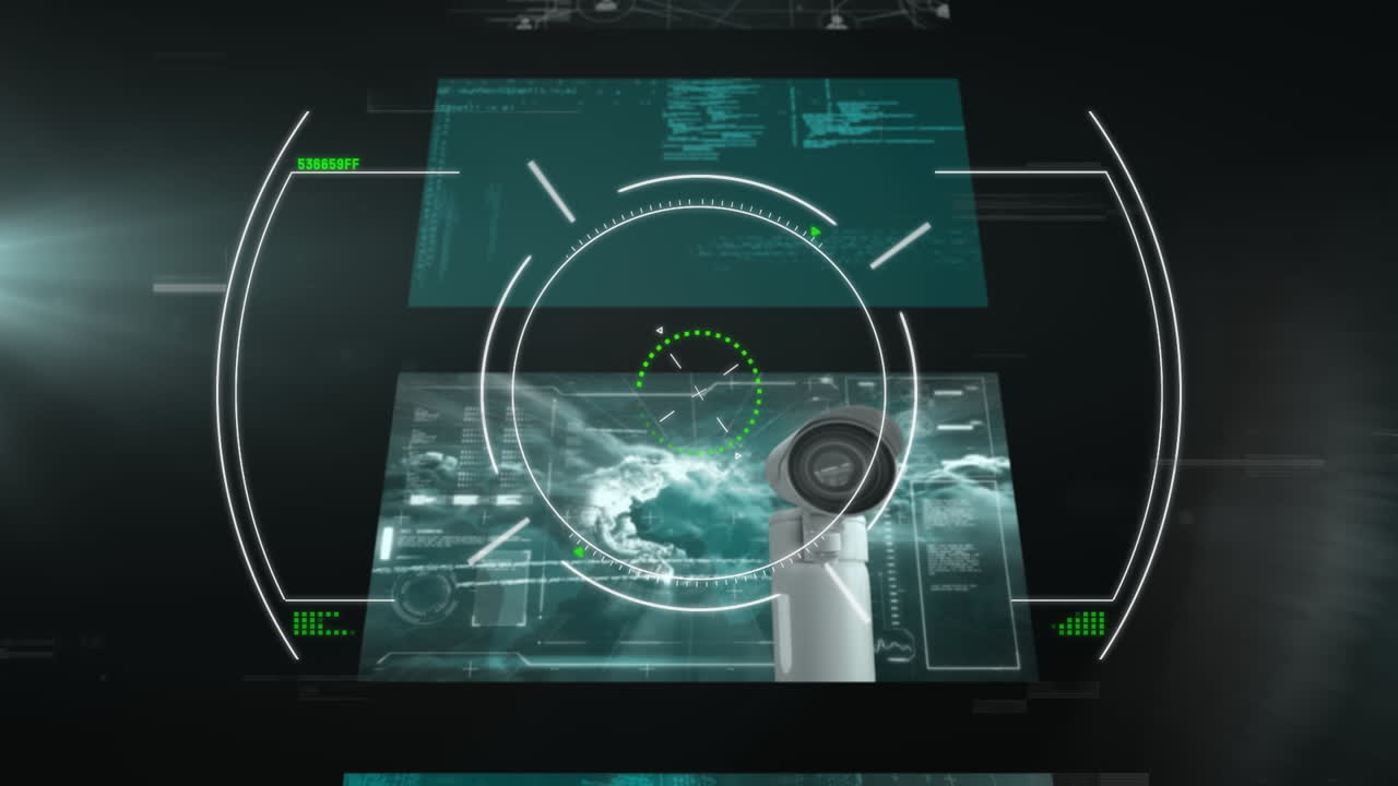 animación del procesamiento de datos sobre un fondo negro