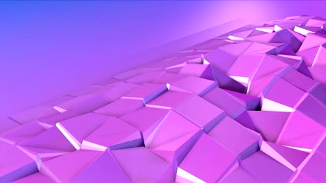 fondo en bucle de estilo low poly abstracto. animación 3d sin costuras en 4k. colores de gradiente modernos. superficie azul violeta low poly con espacio de copia v3