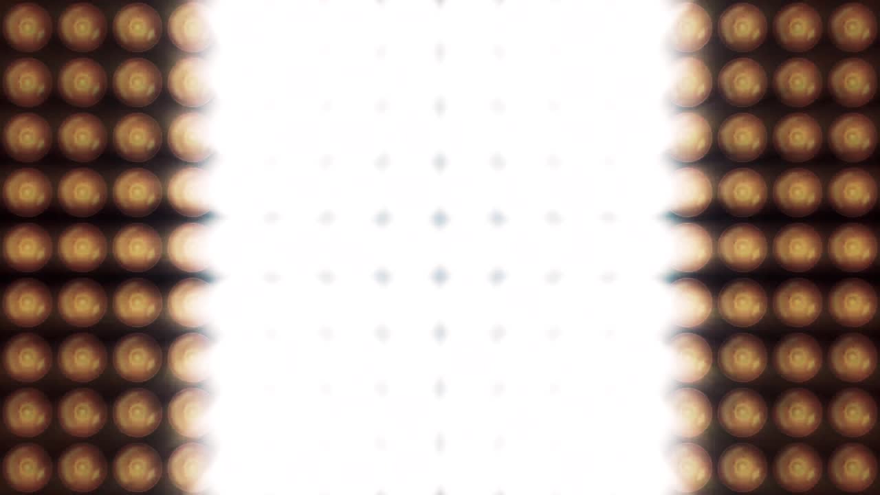 Flashing Lights Bulb Spotlight Flood lights Vj Led Wall Stage Led Display Blinking Lights Motion Graphics Background. Multicolor lighting bulbs loop. Floodlights Flash lights