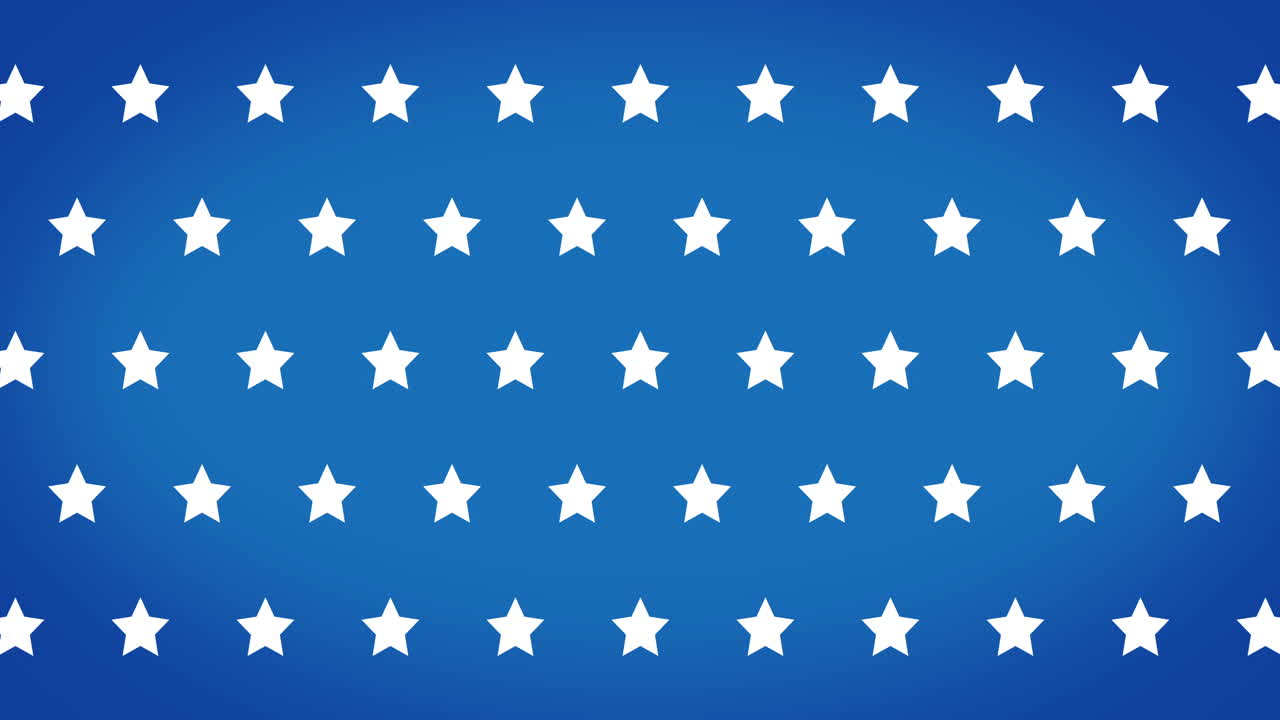 animación de estrellas blancas parpadeando sobre un fondo azul en un bucle sin costuras.