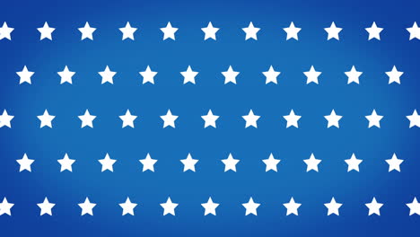 animation of white stars flickering on blue background on seamless loop