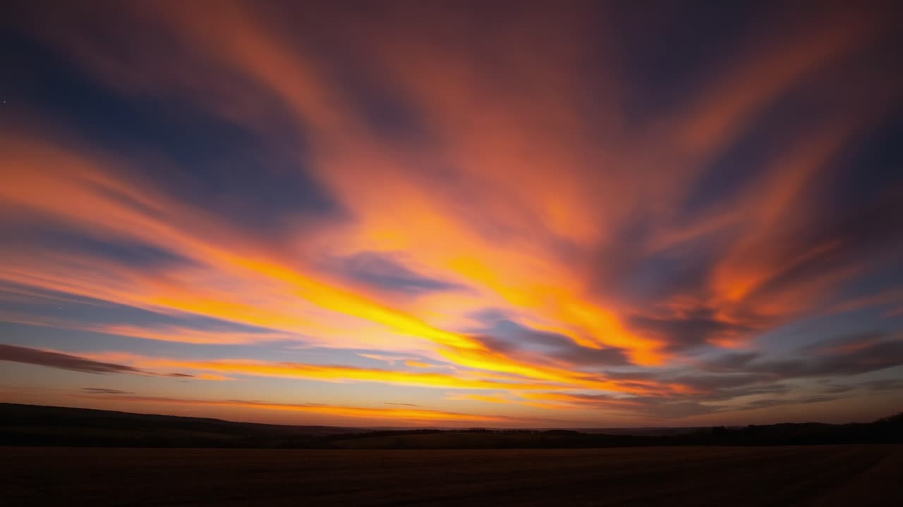 Stunning Transition from Day to Night: A Breathtaking Panoramic View of the Sky Capturing Vibrant Sunset Colors and Tranquil Evening Serenity